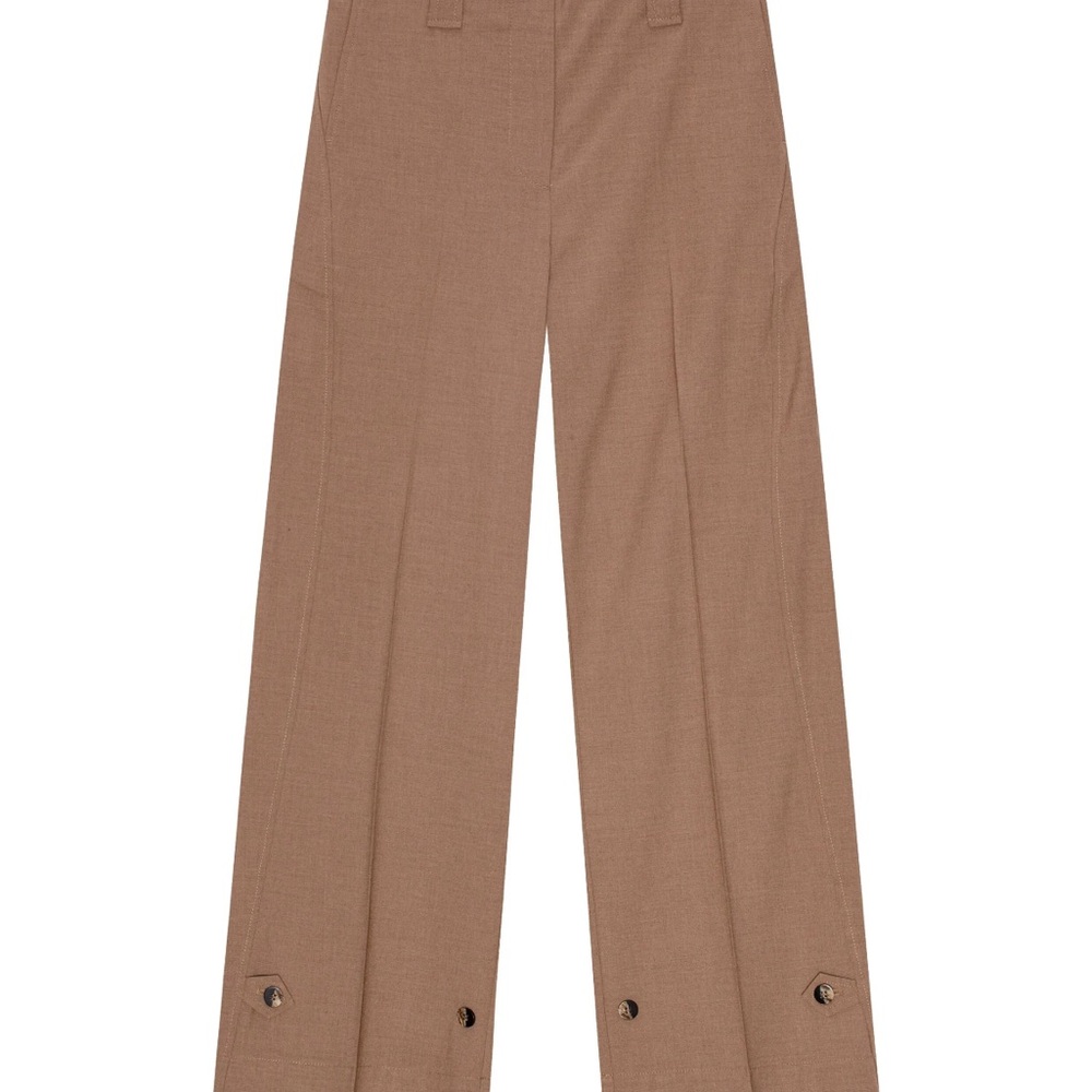 Ganni Tan Flare Pants